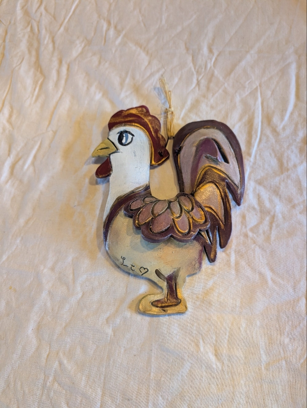 2/30$ Vintage White and Red Rooster Wall Art